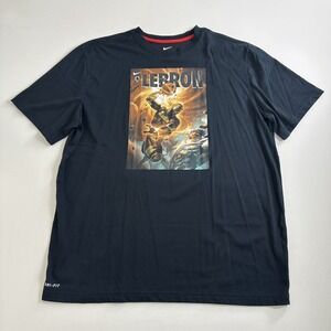 Nike Dri-Fit LeBron James Mens 2XL Dark Horse Comics Graphic‎ Black S/S T Shirt